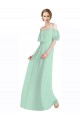 A-Line Spaghetti Straps Soft Chiffon Long Mint Green Bridesmaid Dress Barrie