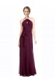 A-Line Halter Neck Soft Chiffon Long Burgundy Evening Dress / Bridesmaid Dress Barrie