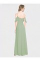 A-Line Spaghetti Straps Soft Chiffon Long Smoke Green Formal Dress / Bridesmaid Dress Barrie