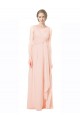 A-Line V-Neck Chiffon Long Wedding Party Dress Barrie