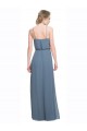 A-Line Spaghetti Straps Soft Chiffon Long Blue Bridesmaid Dress Barrie
