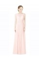 A-Line Jewel Soft Chiffon Long Bridesmaid Dress Barrie