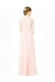 A-Line Jewel Soft Chiffon Long Bridesmaid Dress Barrie