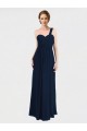 A-Line Sweetheart Soft Chiffon Long Dark Navy Bridesmaid Dress / Formal Dress Barrie