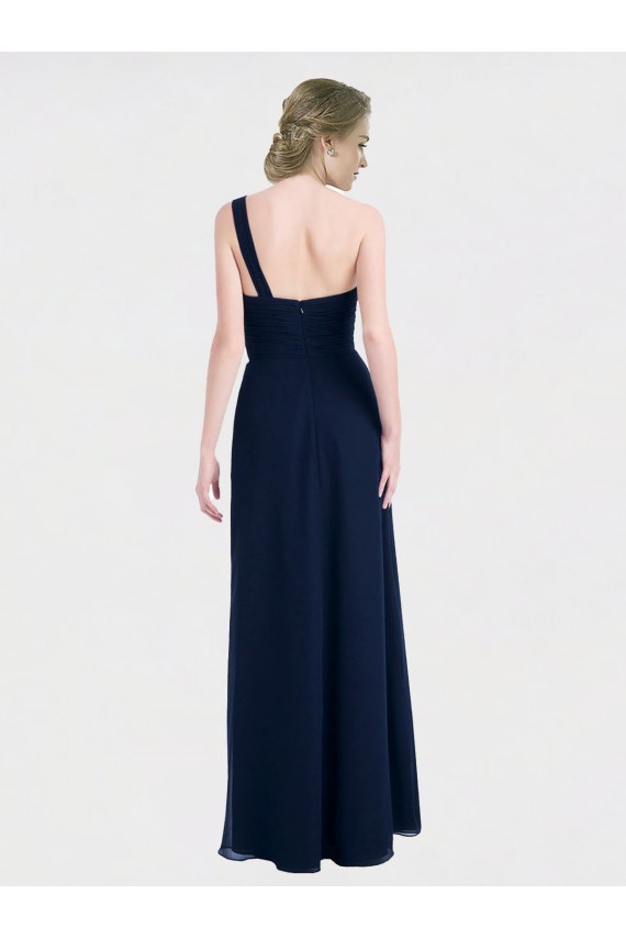 A-Line Sweetheart Soft Chiffon Long Dark Navy Bridesmaid Dress / Formal Dress Barrie