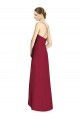 A-Line V-Neck Soft Chiffon Long Burgundy High Low Bridesmaid Dress Barrie