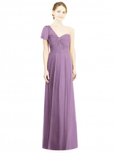 A-Line Sweetheart Soft Chiffon Long Dark Lavender Formal Dress / Bridesmaid Dress Barrie