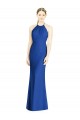 Trumpet High Neck Soft Chiffon Long Royal Blue Bridesmaid Dress Barrie