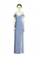 A-Line Jewel Soft Chiffon Long Dusty Blue Formal Evening Gown / Bridesmaid Dress Barrie