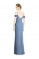 A-Line Jewel Soft Chiffon Long Dusty Blue Formal Evening Gown / Bridesmaid Dress Barrie