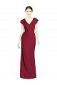 Trumpet V-Neck Soft Chiffon Long Burgundy Bridesmaid Dress Barrie