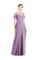 A-Line Spaghetti Straps Soft Chiffon Long Dark Lavender Semi Formal Evening Dress / Bridesmaid Dress Barrie