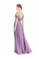 A-Line Spaghetti Straps Soft Chiffon Long Dark Lavender Semi Formal Evening Dress / Bridesmaid Dress Barrie