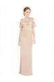 A-Line Off the Shoulder Soft Chiffon & Lace Long Champagne Prom Dress / Bridesmaid Dress Barrie