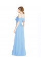 A-Line Halter Neck Soft Chiffon Long Periwinkle Formal Dress / Bridesmaid Dress Barrie