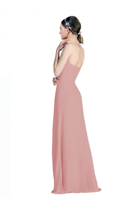 A-Line Sweetheart Soft Chiffon Long Dusty Pink Bridesmaid Dress / Formal Dress Barrie