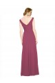 A-Line V-Neck Soft Chiffon Long Mauve Taupe Bridesmaid Dress Barrie