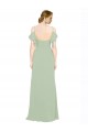 A-Line Sweetheart Lxue Chiffon Long Smoke Green Bridesmaid Dress Barrie
