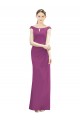 Mermaid High Neck Soft Chiffon Long Wild Berry Bridesmaid Dress Barrie