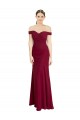 Mermaid Off the Shoulder Soft Chiffon Long Burgundy Black Tie Prom Dress / Bridesmaid Dress Barrie