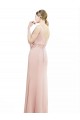 Mermaid High Neck Soft Chiffon Long Bliss Pink Bridesmaid Dress Barrie
