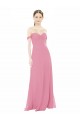 A-Line Sweetheart Soft Chiffon Long Skin Pink Formal Dress / Bridesmaid Dress Barrie