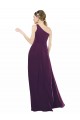 A-Line One Shoulder Chiffon Long Grape Bridesmaid Dress / Evening Dress Barrie
