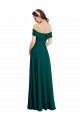 A-Line Off the Shoulder Soft Chiffon Long Hunter Bridesmaid Dress Barrie