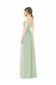 A-Line Strapless Soft Chiffon Long Sage Semi Formal Evening Dress / Bridesmaid Dress Barrie
