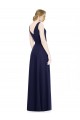A-Line Cowl Neck Soft Chiffon Long Dark Navy Bridesmaid Dress Barrie