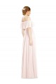 A-Line Square Neck Soft Chiffon Long Pink Bridesmaid Dress Barrie