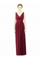 A-Line V-Neck Soft Chiffon Long Burgundy Bridesmaid Dress / Formal Dress Barrie