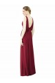 A-Line V-Neck Soft Chiffon Long Burgundy Bridesmaid Dress / Formal Dress Barrie
