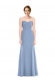Mermaid Strapless Soft Chiffon Long Dusty Blue Bridesmaid Dress Barrie