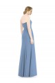 Mermaid Strapless Soft Chiffon Long Dusty Blue Bridesmaid Dress Barrie