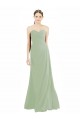 A-Line Sweetheart Soft Chiffon Long Smoke Green Bridesmaid Dress Barrie