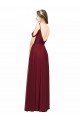 A-Line Spaghetti Straps Chiffon Long Burgundy Bridesmaid Dress / Evening Dress Barrie
