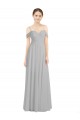 A-Line Sweetheart Lxue Chiffon Long Silver Bridesmaid Dress Barrie