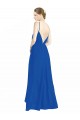 A-Line V-Neck Luxe Chiffon Long Royal Blue Bridesmaid Dress Barrie