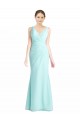 Mermaid V-Neck Soft Chiffon & Lace Long Waterfall Bridesmaid Dress Barrie