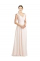 A-Line Sweetheart Soft Chiffon & Lace Long Cream Pink Bridesmaid Dress Barrie