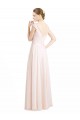 A-Line Sweetheart Soft Chiffon & Lace Long Cream Pink Bridesmaid Dress Barrie