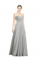 Open Back A-Line Sweetheart Soft Chiffon Long Silver Bridesmaid Dresses Barrie
