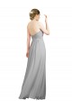 Open Back A-Line Sweetheart Soft Chiffon Long Silver Bridesmaid Dresses Barrie