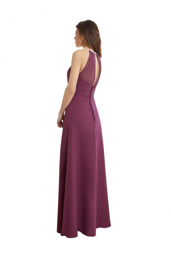 A-Line High Neck Chiffon Long Bridesmaid Dress / Evening Gowns Barrie