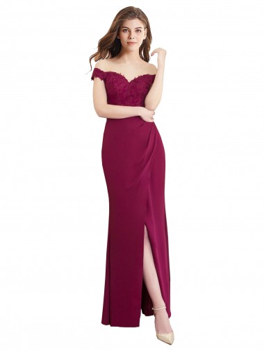 Mermaid High Neck Soft Chiffon & Lace Long Bridesmaid Dress / Formal Dress Barrie