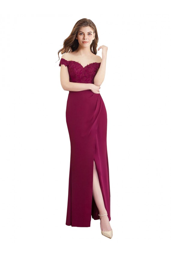 Mermaid High Neck Soft Chiffon & Lace Long Bridesmaid Dress / Formal Dress Barrie