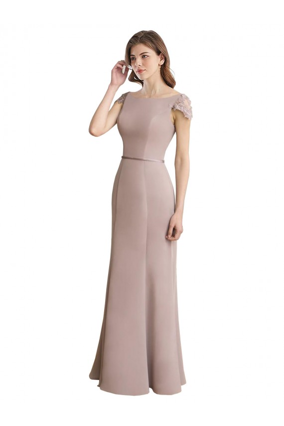 Mermaid High Neck Soft Chiffon & Lace Long Formal Dress / Bridesmaid Dress Barrie