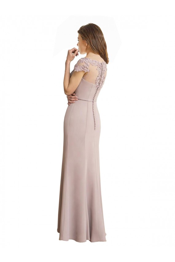 Mermaid High Neck Soft Chiffon & Lace Long Formal Dress / Bridesmaid Dress Barrie