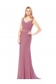 Sheath High Neck Soft Chiffon Long Prom Dress / Bridesmaid Dress Barrie